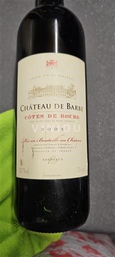 Bordeaux Côtes-de-bourg Château Barbe 2005