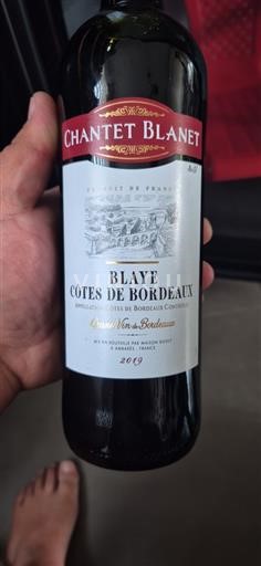 Bordeaux Blaye-côtes-de-bordeaux Chantet Blanet 2019