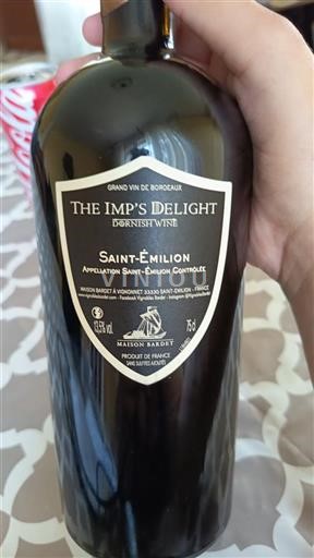 Vin Rouge sec The Imp's Delight Maison Bardet Non millésimé France Bordeaux Saint-Émilion AOC