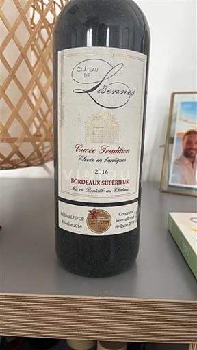 Bordeaux Bordeaux superiore Château Lisennes Tradition 2016