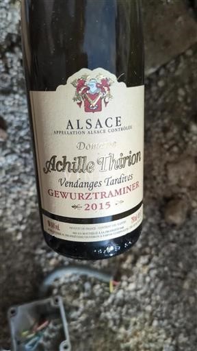 Alsace Vendanges Tardives Domaine Achille Thirion Gewurztraminer 2015