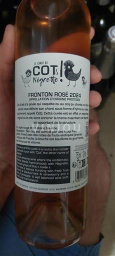 Vin Rosé sec Négrette Le Chant du Côt 2024 France Sud-Ouest Fronton AOC