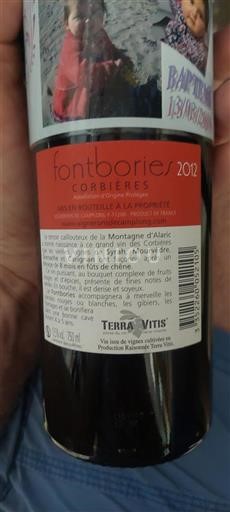 Languedoc Corbières Vignerons de Camplong Fontbories 2012