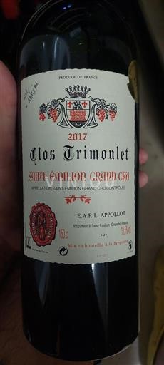 Bordeaux Saint-Émilion Grand Cru Grand Cru Clos Trimoulet 2017