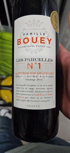 Vin Rouge sec Les Parcelles N°1 Famille Bouey 2014 France Bordeaux Saint-Émilion Grand Cru AOC Grand Cru