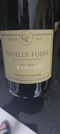 Bourgogne Pouilly-fuissé Famille Cordier Origines 2023