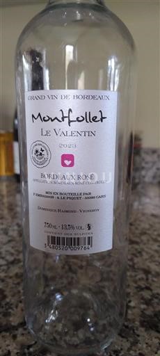 Bordeaux Bordeaux rosé Montfollet Le Valentin 2023