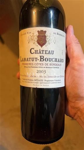 Bordeaux Premières-côtes-de-bordeaux Château Labatut-Bouchard 2003