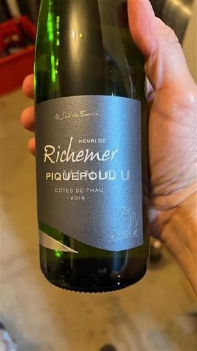 Languedoc og Roussillon Côtes de Thau Henri de Richemer Piquepoul 2016