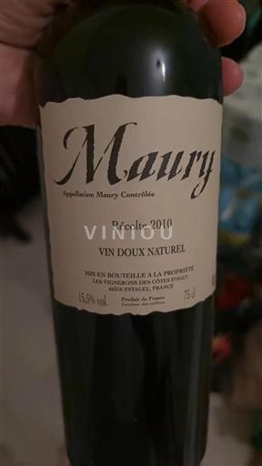 Roussillon Maury Les Vignerons des Côtes Agly 2010