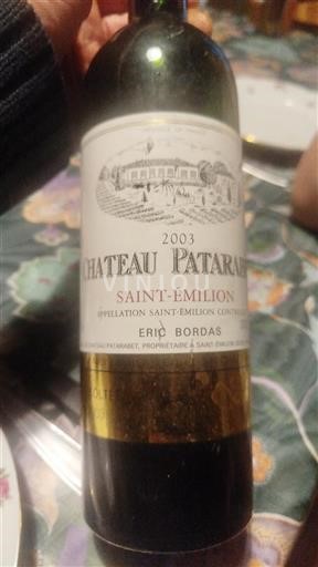 Bordeaux Saint-Émilion Château Patarabet 2003