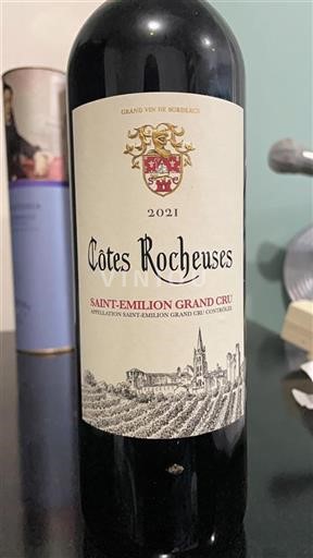 Vin Rouge sec Côtes Rocheuses 2021 France Bordeaux Saint-Émilion Grand Cru