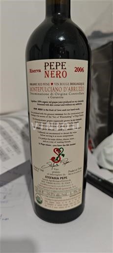 Abruzzes Montepulciano d'Abruzzo Stefania Pepe Pepe Nero 2006