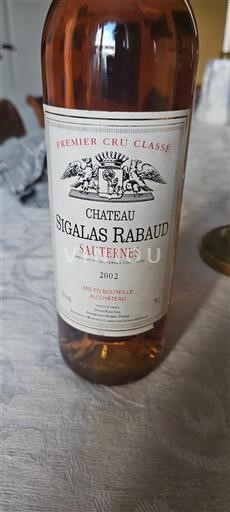 Bordeaux Sauternes Château Sigalas Rabaud 2002
