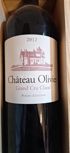 Bordeaux Pessac-Léognan Grand Cru Classé Château Olivier 2012