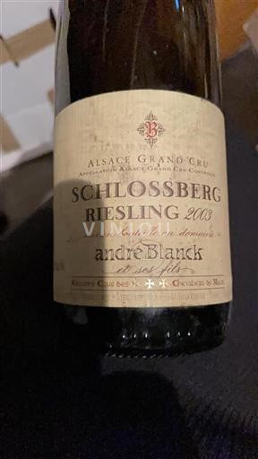 Elsass Alsace Grand Cru Grand Cru André Blanck et ses Fils Schlossberg 2003