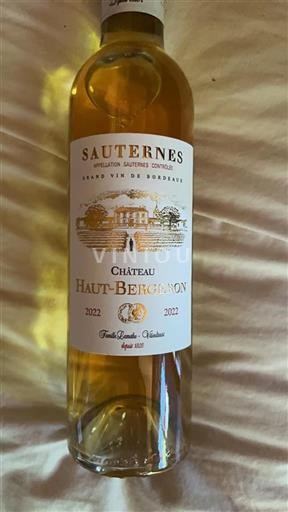 Bordeaux Sauternes Château Haut-Bergeron 2022
