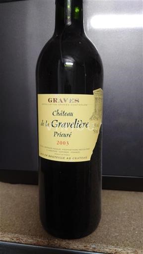 Bordeaux Graves Château La Gravelière Prieuré 2003