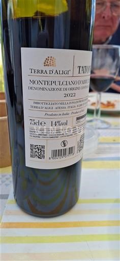 Abruzzes Montepulciano d'Abruzzo Terra Aligi Tatone 2022