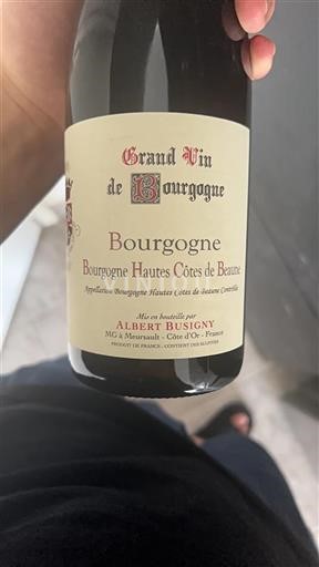 Vin Rouge sec Albert Busigny 2021 France Bourgogne AOC