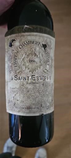 Bordeaux Saint-Estèphe Château Chambert-Marbuzet 1986