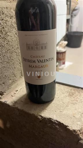 Bordeaux Margaux Cru Bourgeois Superieur Château Deyrem Valentin 2018