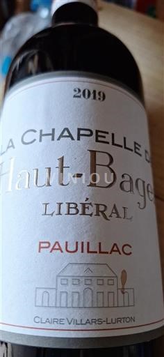 Bordeaux Pauillac Grand Cru Haut-Bages Libéral La Chapelle 2019
