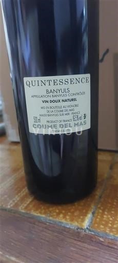 Roussillon Banyuls Coume del Mas Quintessence 2017
