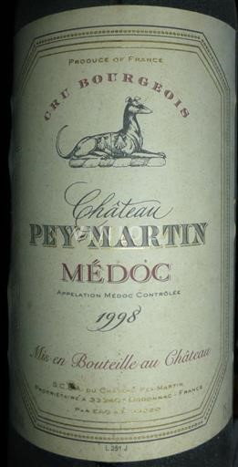 Bordeaux Médoc Château Pey-Martin 1998
