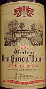 Bordeaux Canon-Fronsac Château Vrai Canon Bouché 1970