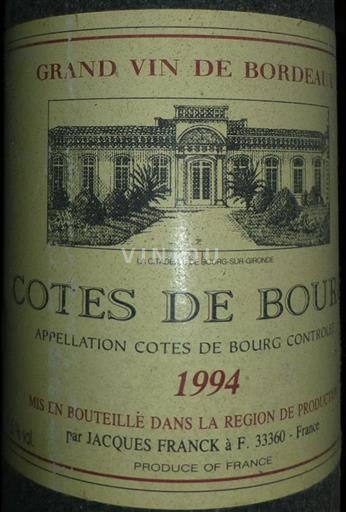 Bordeaux Côtes-de-bourg Côtes De Bourg 1994