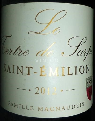 Bordeaux Saint-Émilion Le Tertre de Sarpe 2012