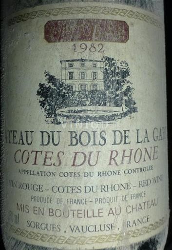 Rhône Valley Côtes du Rhône Château Bois de la Garde 1982