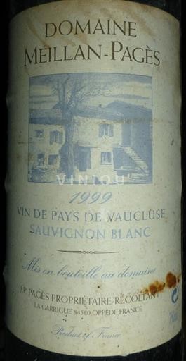 Linguadoca e Rossiglione Non specificato Domaine Meillan-Pagès Sauvignon Sauvignon 1999