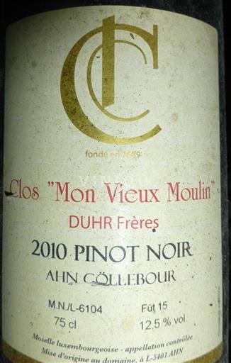 Elzas Pinot noir Pinot Noir Clos Mon Vieux Moulin 2010