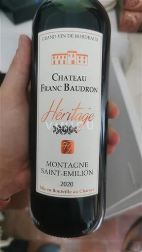Bordeaux Montagne Saint-Émilion Château Franc Baudron Héritage 2020