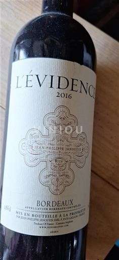 Bordeaux Jean-Philippe Janoueix L'Évidence 2016
