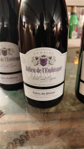 Rhône Valley Côtes-du-Rhône Julien de l'Embisque Vincent Zajac 2024
