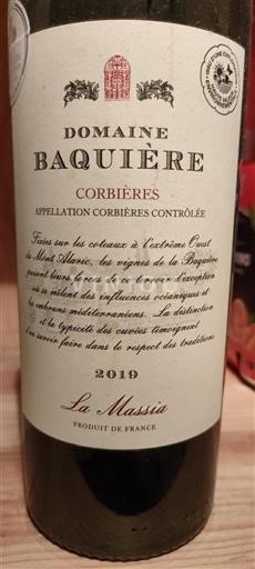 Languedoc Corbières Domaine Baquière La Massia 2019
