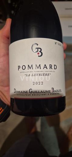 Bourgogne Pommard Domaine Guillaume Baduel La Levrière 2022