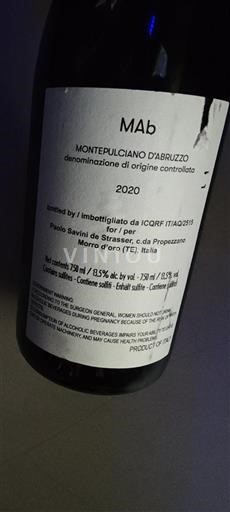 Abruzzo Montepulciano d'Abruzzo Paolo Savini de Strasser MAb 2020