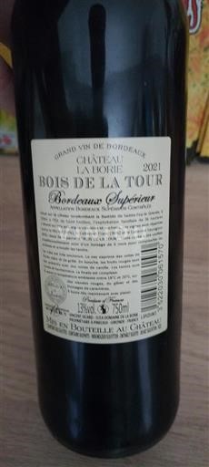 Bordeaux Bordeaux Supérieur Château La Borie Bois de la Tour 2021