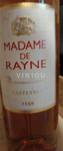 Bordéus Sauternes Rayne Vigneau Madame de Rayne 2008