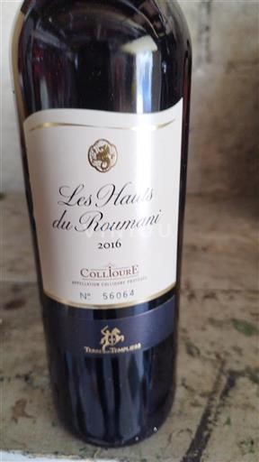 Roussillon Collioure Terres des Templiers Les Hauts du Roumani 2016