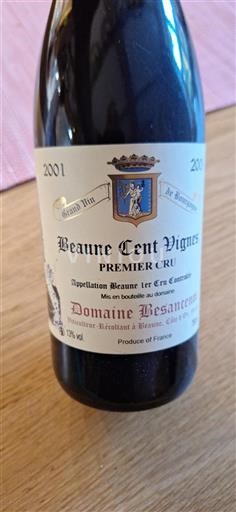 Burgund Beaune Premier Cru Domaine Besancenot Beaune Cent Vignes 2001