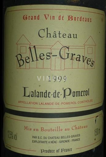 Bordeaux Lalande-de-Pomerol Château Bellegrave 1999
