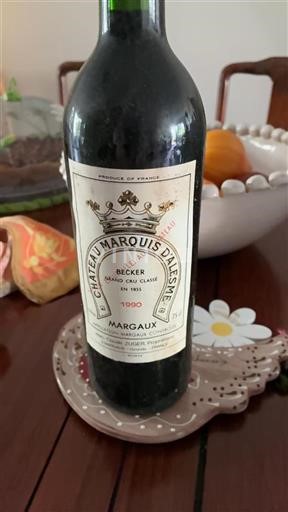 Bordeaux Margaux Grand Cru Château Marquis Alesme Becker 1990
