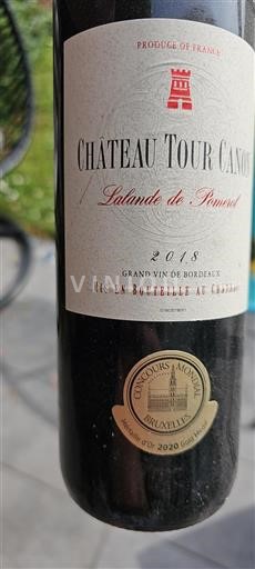 Bordeaux Lalande-de-Pomerol Château Tour Canon 2018