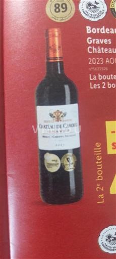 Vin Rouge sec Château Carolle 2023 France Bordeaux Graves AOC hve