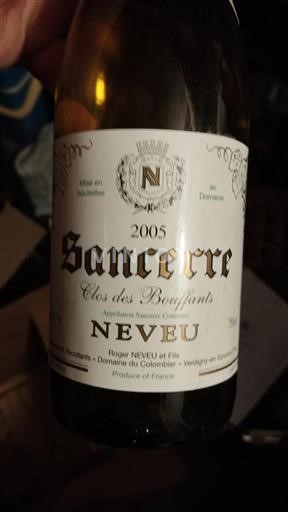 Vallée de la Loire Sancerre Roger NEVEU et Fils Clos des Bouffants 2005